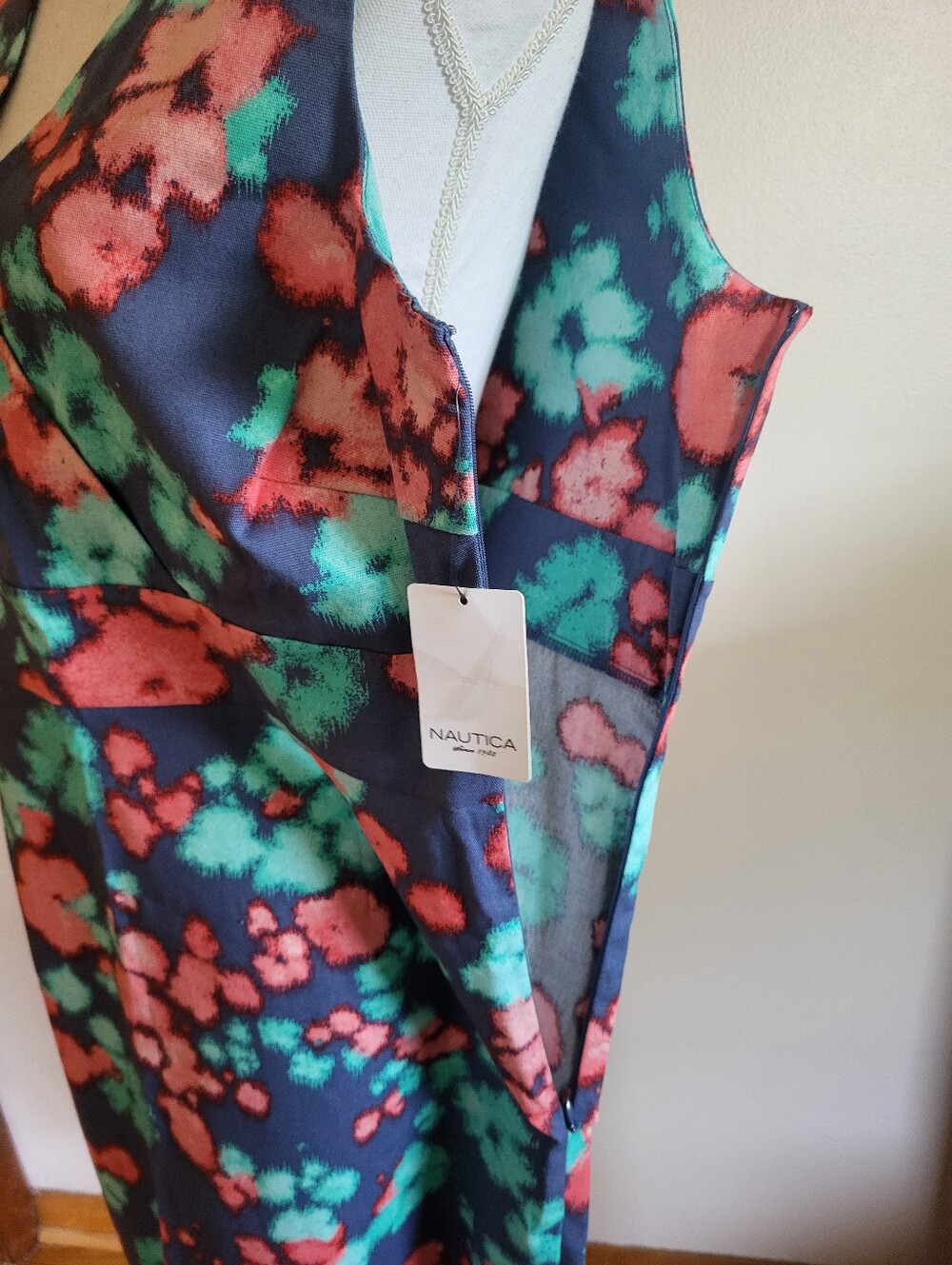 Nautica Cotton Print Sheath Dress Size 14 NWT - Picture 6 of 10